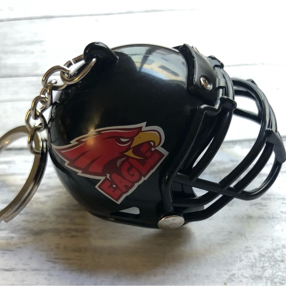 3D Football Helmet Plastic Keychain